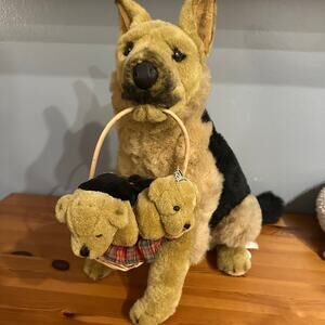 German Shepherd Dog  Plush HUGE Realistic Stuffed Animal E&J  Family dog